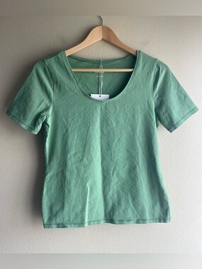 New Everlane Women Shirt Round Neck Green Top Size Small